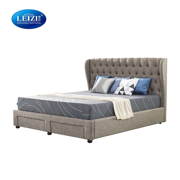 Queen Upholstered Bed With Storage Drawers