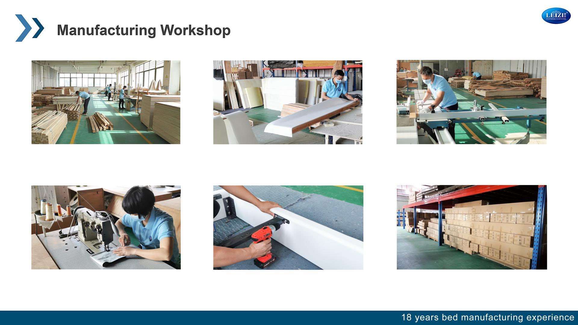 LEIZI Wholesale Upholstered Bed Manufacturers Manufacturing Workshop