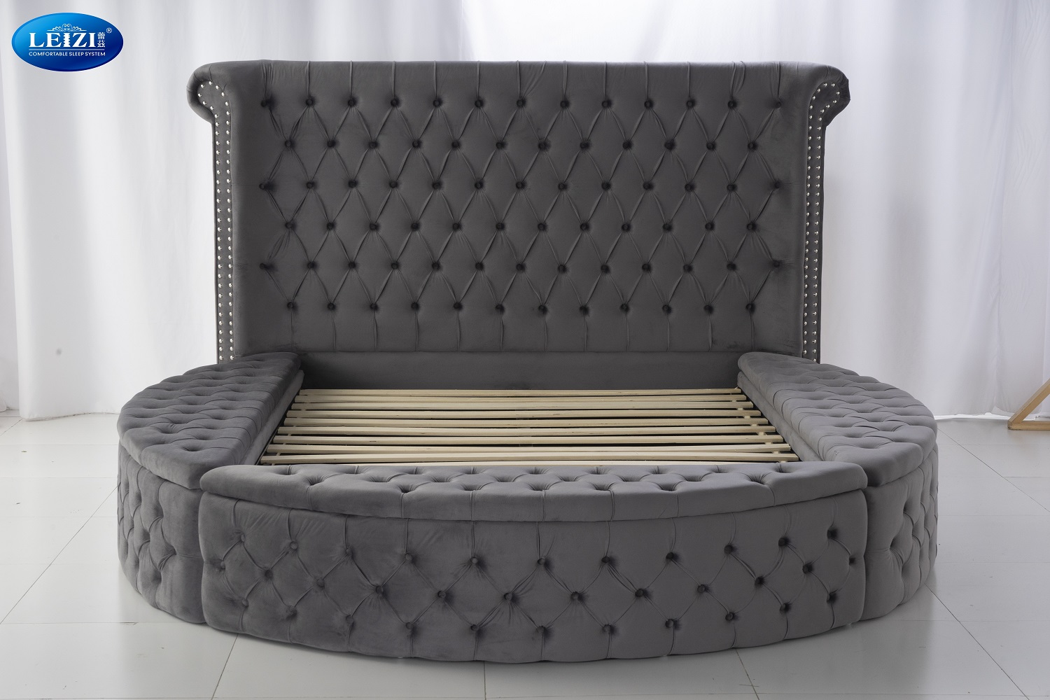 Custom Circle Storage Bed Frame Manufacturers | Round Bed
