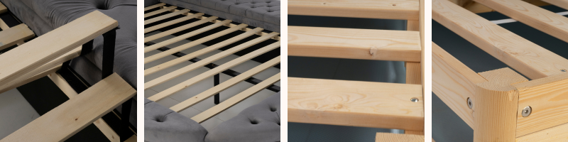 LEIZI Upholstered Bed Wood Frame