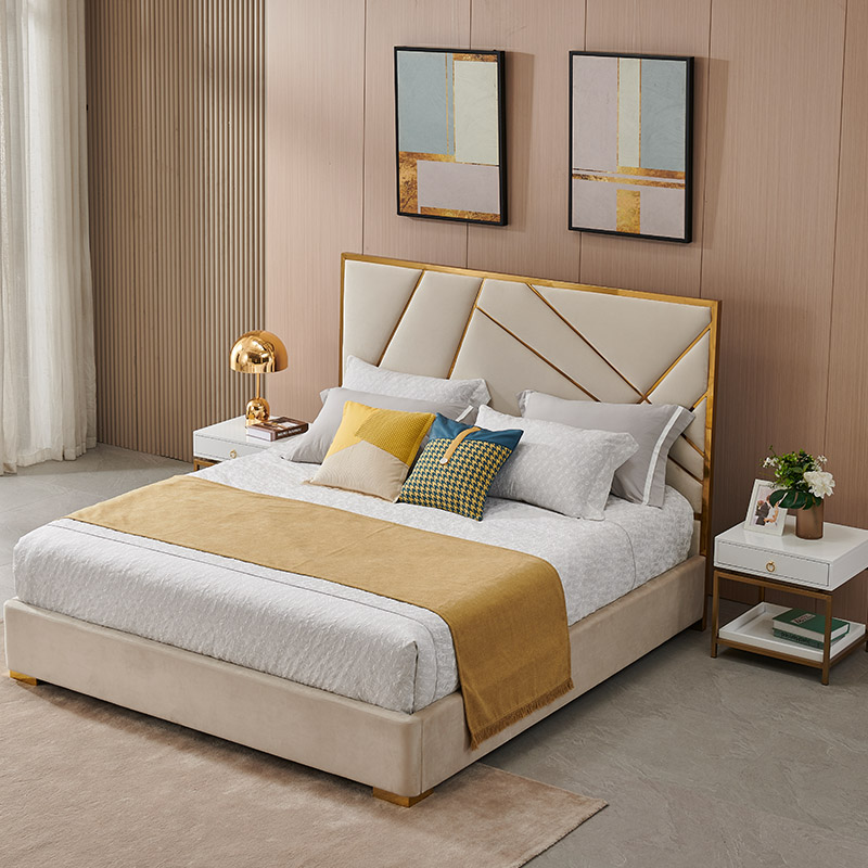 Custom Velvet King Size Bed Manufacturers | LZ-940 